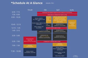 Schedule at a glance